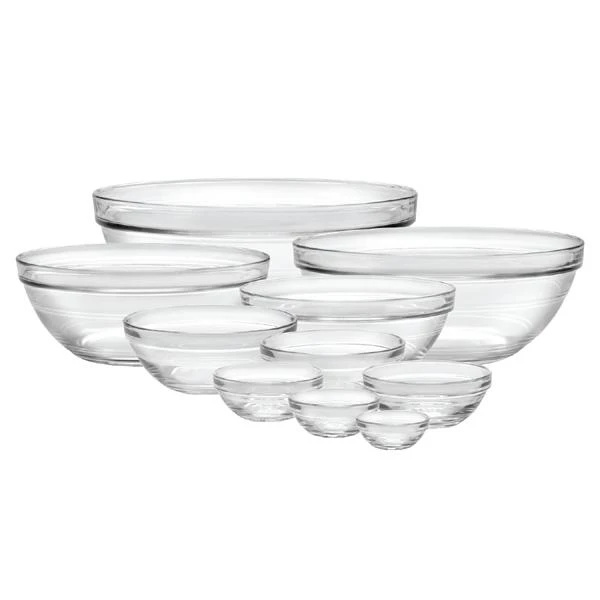 Duralex 10-Piece LYS Stackable Clear Bowls Set 1 Duralex 10-Piece LYS Stackable Clear Bowls Set