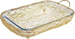 Godinger Oven To Table Glass Rectangular Baker, Warmer, Serving Piece With Nest Base -Kitchen Supplies Store 11653