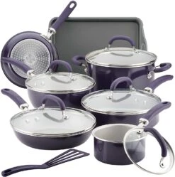 Rachael Ray Create Delicious Nonstick Cookware Set, 13 Piece -Kitchen Supplies Store 12154