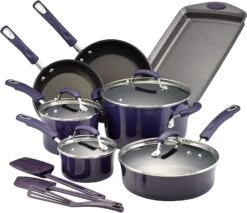 Rachael Ray Nonstick Cookware Pots And Pans Set, 14 Piece -Kitchen Supplies Store 14558