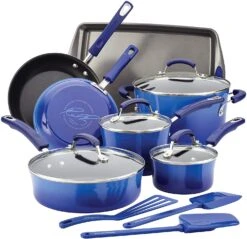 Rachael Ray Nonstick Cookware Pots And Pans Set, 14 Piece