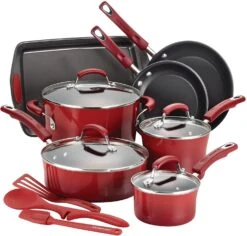 Rachael Ray Nonstick Cookware Pots And Pans Set, 14 Piece -Kitchen Supplies Store 17628