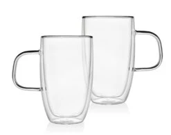Godinger Double Walled Handled 15oz Mug Pair