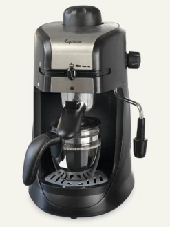 Capresso 304.01 Steam PRO Espresso & Cappuccino Machine With Safety Boiler Cap Black/Stainless