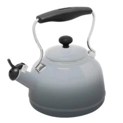 Chantal 1.7qt. Enamel-on-Steel Lake Grey Teakettle - Fade Grey