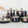 Viking Multi-Ply 3-Ply Matte Black & Copper 11-Piece Cookware Set