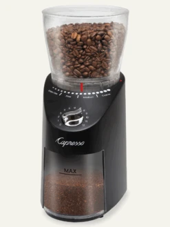 Capresso 570.01 Infinity Plus Commercial Grade Conical Burr Grinder, Black