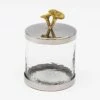 Godinger Mushroom Finial Canister Storage Container, With Silver Band