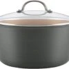Ayesha Curry Home Collection Hard Anodized Nonstick Stock Pot/Stockpot With Lid, 10 Quart, Charcoal Gray