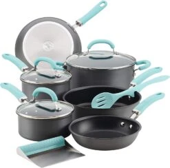 Rachael Ray Create Delicious Hard Anodized Nonstick Cookware Pots And Pans Set, 11 Piece -Kitchen Supplies Store 81125