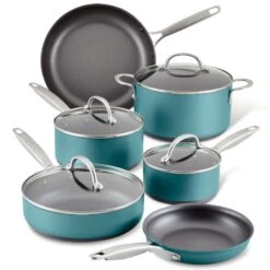 Anolon Achieve 10 Piece Hard Anodized Nonstick Cookware Set