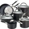 Circulon Symmetry Hard Anodized Nonstick Cookware Pots And Pans Set, 11-Piece, Black