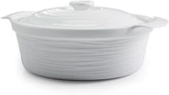 BIA Kalahari Covered Casserole, 2qt/1.9L, White, Porcelain