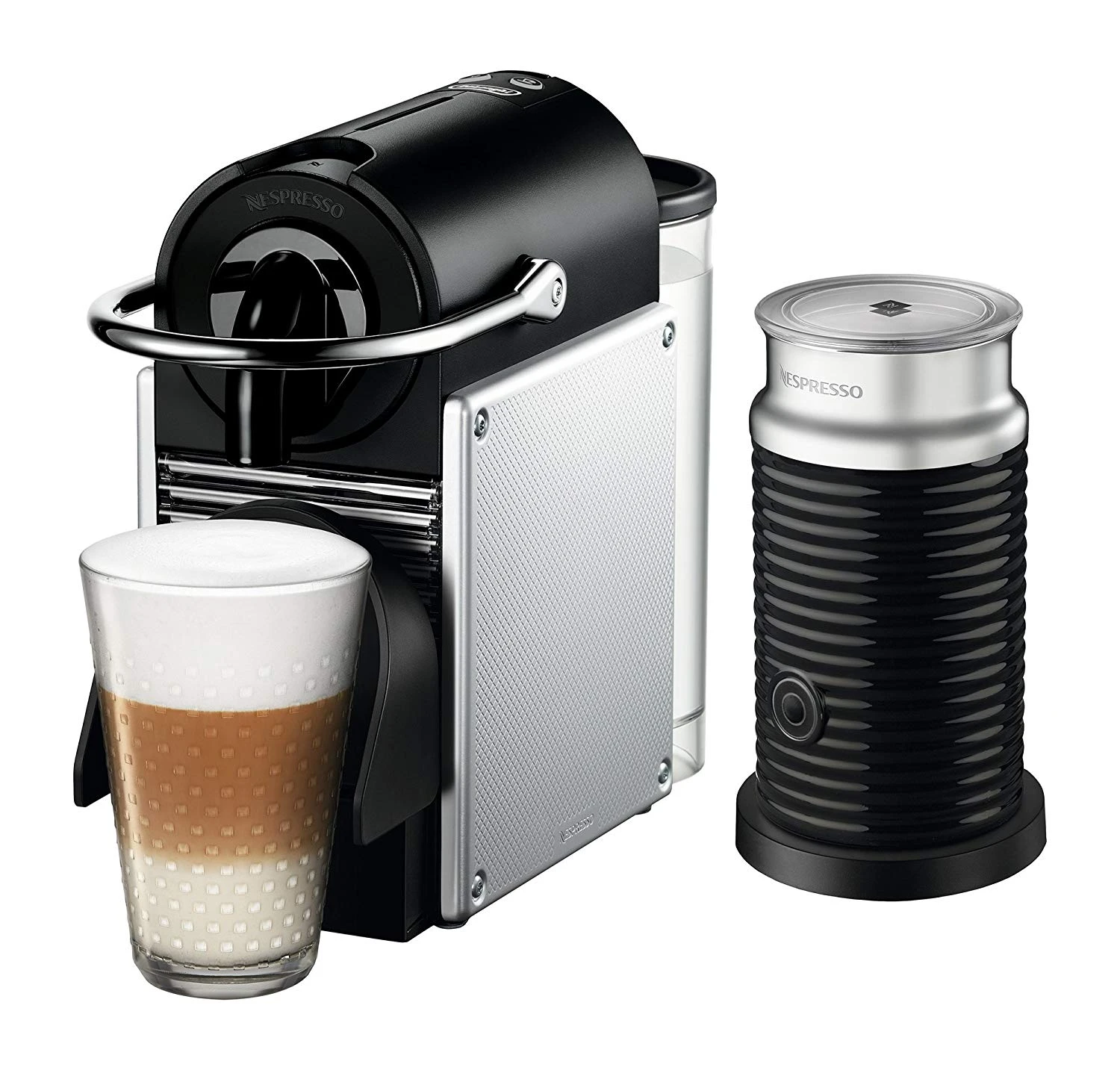 Nespresso Pixie Espresso Machine By De'Longhi With Aeroccino, Aluminum 1 Nespresso Pixie Espresso Machine By De'Longhi With Aeroccino, Aluminum