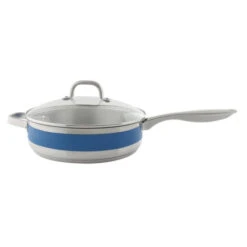Chantal Stripes Saute Pan With Lid 5 Quart