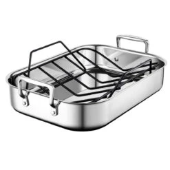Le Creuset Small Roasting Pan (14 Inch X 10 Inch ) With Nonstick Rack
