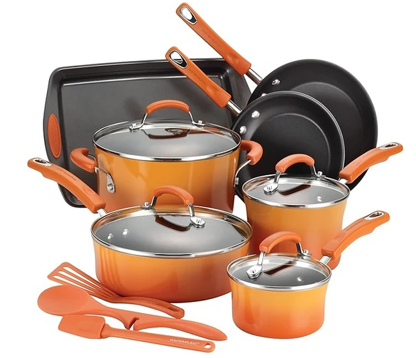 Rachael Ray Nonstick Cookware Pots And Pans Set, 14 Piece - Image 7