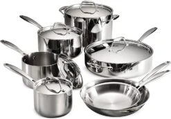 Tramontina Gourmet Stainless Steel Induction-Ready Tri-Ply Clad Cookware Set