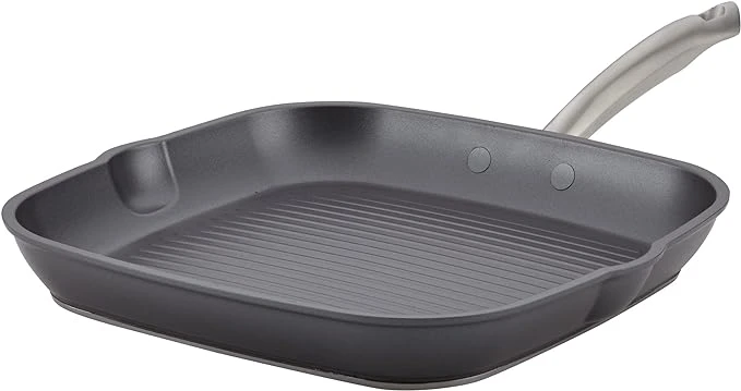 Anolon Accolade Forged Hard Anodized Nonstick Square Grill Pan/Griddle With Spouts, 11 Inch 1 Anolon Accolade Forged Hard Anodized Nonstick Square Grill Pan/Griddle With Spouts, 11 Inch