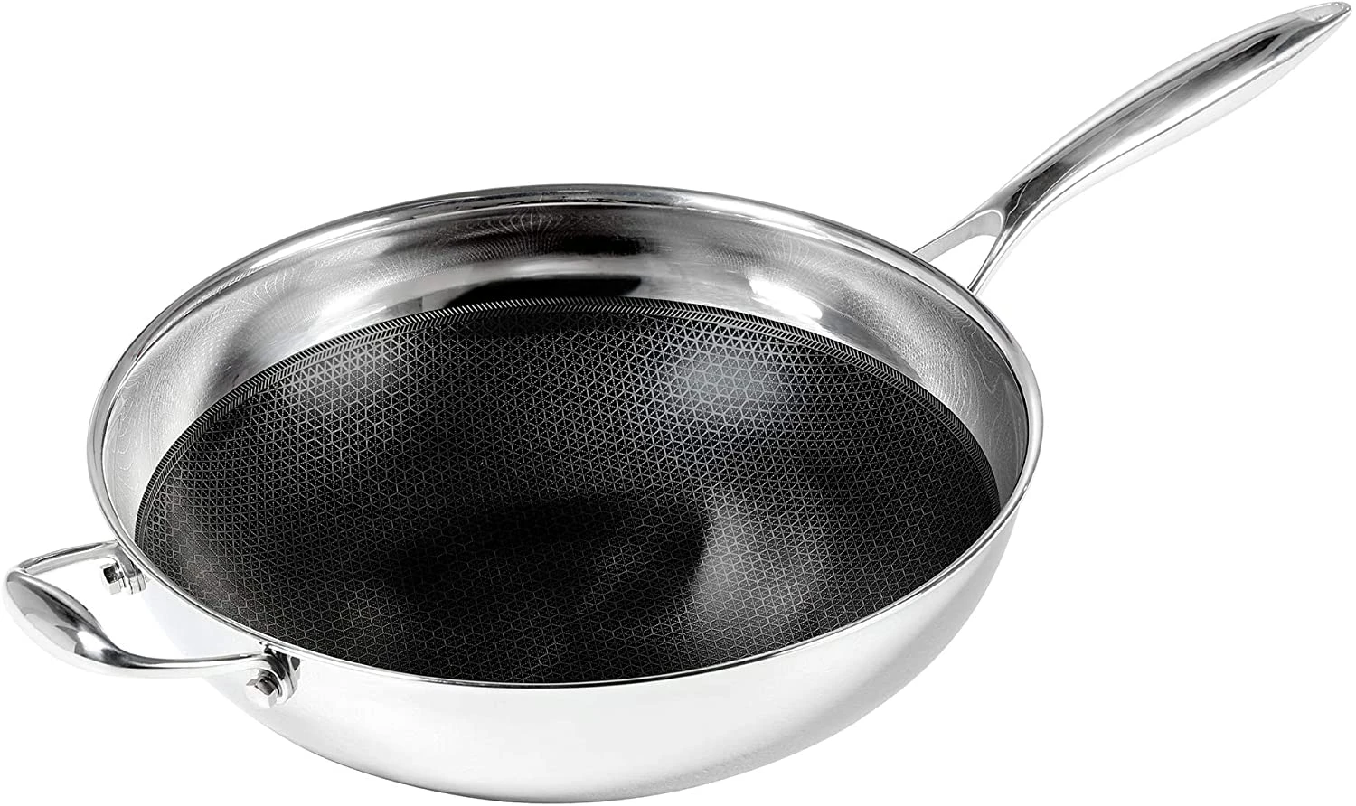 Black Cube Hybrid Stainless Steel Wok With Nonstick Coating And Helper Handle, 12.5 Inches 1 Black Cube Hybrid Stainless Steel Wok With Nonstick Coating And Helper Handle, 12.5 Inches
