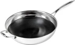 Black Cube Hybrid Stainless Steel Frying Pan With Nonstick Coating, Oven-Safe Cookware -Kitchen Supplies Store blackcubebc232