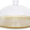Classic Touch Decor Gold Cake Plate With Glass Dome 12"