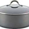 Circulon Elementum Hard Anodized Nonstick Stock Pot/Stockpot With Lid, 7.5 Quart, Oyster Gray