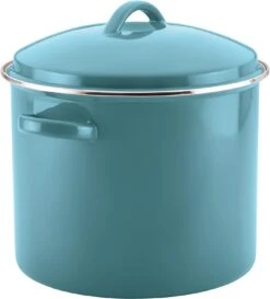 Farberware Enamel On Steel Stock Pot With Lid 16 Quart, Aqua