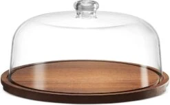 Godinger Wood Tray With Acrylic Dome