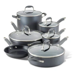 Anolon Advanced Home Hard Anodized 11-Piece Cookware Set -Kitchen Supplies Store grey