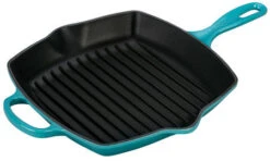 Le Creuset 10.25 Inch Signature Square Skillet Grill -Kitchen Supplies Store ls2021 2617 skillet grill caribbean 10.25 inch