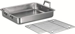 Tramontina Rectangular Roasting Pan With Basting Grill Stainless Steel