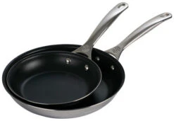 Le Creuset Stainless Steel Fry Pan 2 Piece Set (8 Inch Nonstick Fry Pan & 10 Inch Nonstick Fry Pan)