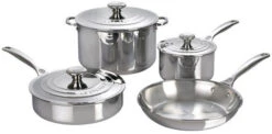 Le Creuset Stainless Steel Cookware Set -Kitchen Supplies Store ssp14107 7 piece set