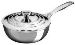 Le Creuset 2 Quart Stainless Steel Saucier Pan With Lid